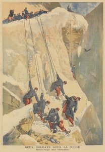 Rescue of two French soldiers buried by an avalanche in the Alps by French School
